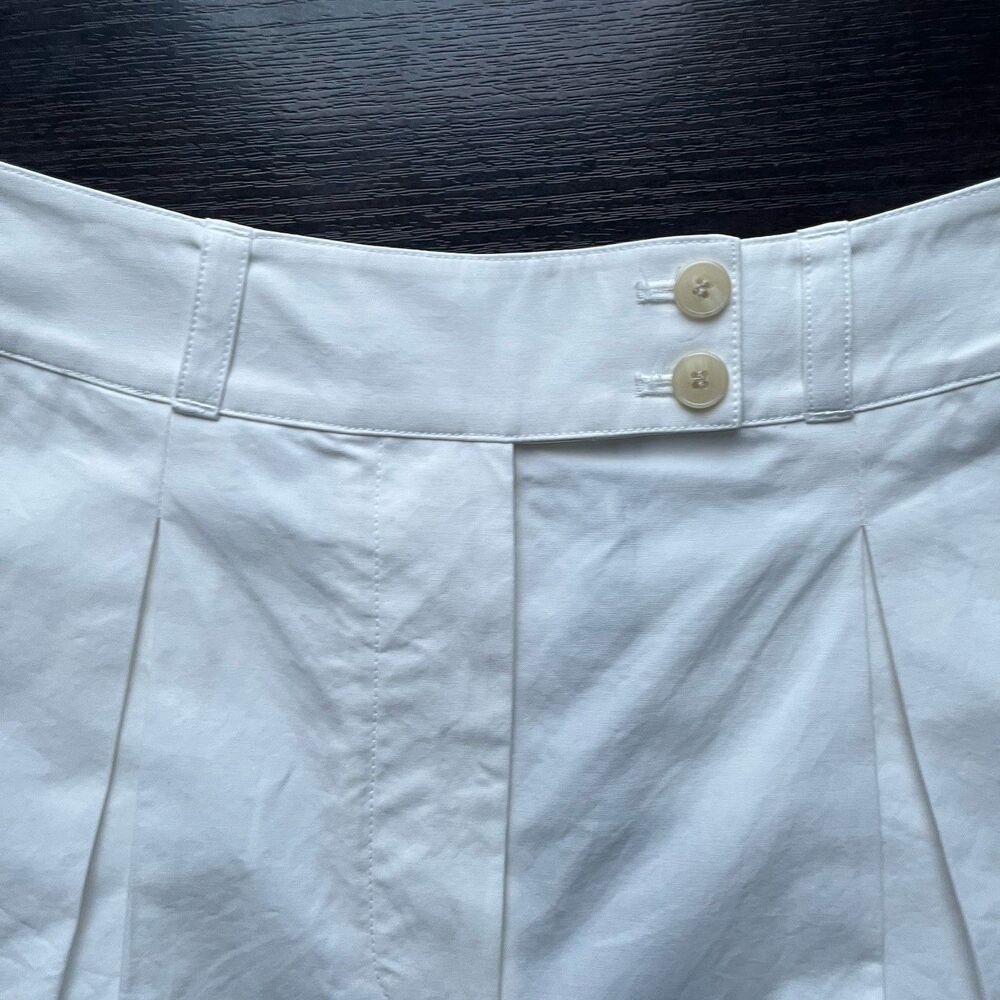Jenni Kayne Newport Poplin Shorts White Sz 0 Cotton High Rise Pleated Wide Leg - Picture 8 of 13